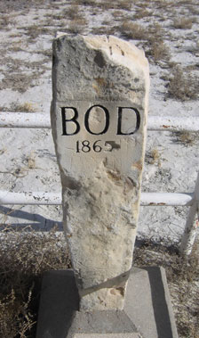 B.O.D. trail marker near Monument Rocks