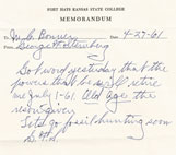 George Sternberg Letter - 1961
