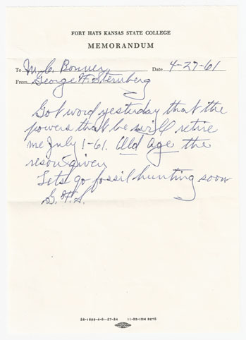 Letter from George Sternberg