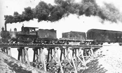 Train crossing bridge